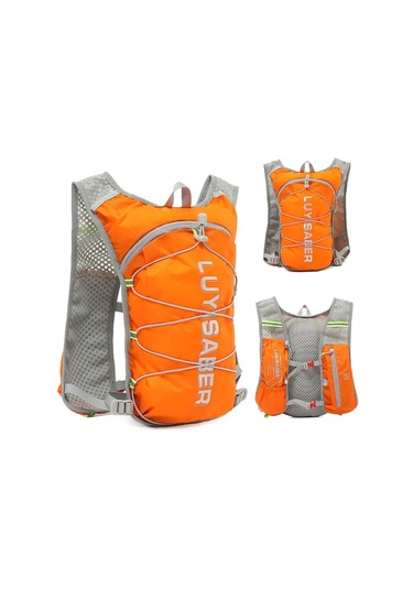 Ultra Hafif Koşu Çantası Yansıtıcı Nefes Alabilen Yürüyüş Sırt Çantası Naylon Açık Hava Spor Maraton Hidrasyon Sırt Çantası Turuncu