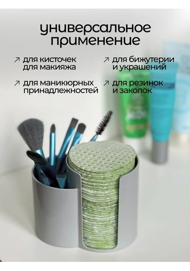 Useful Home Pamuk Diskler Ve Çubuklar İçin Düzenleyici 347732194 Gri