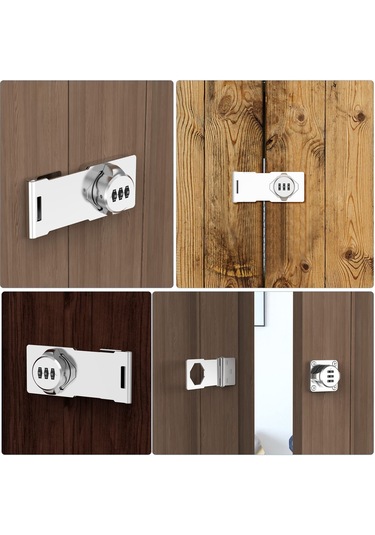 Aubyhe Güvenli Çift Kapılı Dolap Kilit Seti - 2 Adet Şifreli Kilit, Dosya Dolabı Ve Çekmeceler İçin Dayanıklı Metal Tasarım