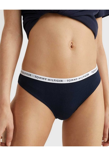 White/Desert Sky/Primary Red Kadın Tommy Hilfiger Thong Print 3’L