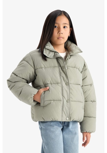 Defacto Kız Çocuk Su Geçirmez Fermuarlı Şişme Mont E8608a825augn1110 Yeşil