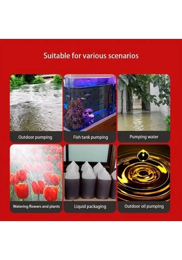 Chuangyinshop Portable Electric Drill Pump Orange Yellow Self Priming Water Transfer Pump 3 4 Hose Hand Drill Driven