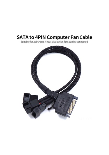 Geeksen Sata'dan 4 Pin'e Fan Kablosu - 4 Fan İçin Paylaşımlı Bağlantı Pvc Malzeme