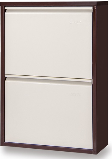 Kaser Metal 2 Li Metal Ayakkabılık Kahve Krem Kahverengi