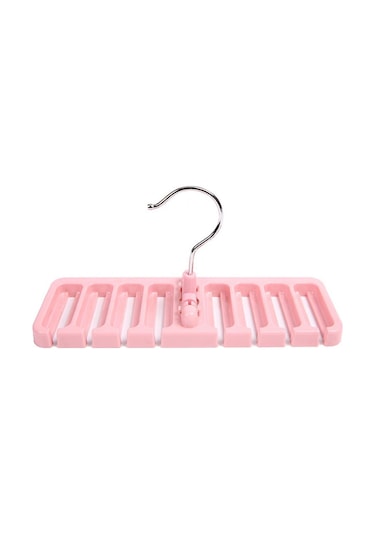 Dolap Saklama Rafı Kravat Kemer Eşarp Düzenleyici Yer Tasarrufu Sağlayan Döner Askı Tutucu Arı Pembe