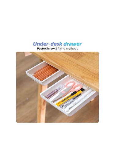 Gri Fonken Saklama Kutusu Kalemler Için Masa Altında Çekmece Ofis Ev Depolama Kırtasiye Organizatör Çok Amaçlı Düzen. 56373025