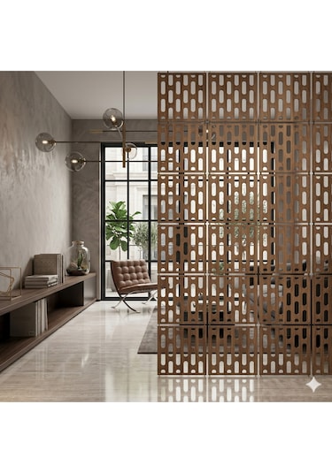 Lazer Kesim Paravan, Ahşap Separatör, Oda 4'lü Panel Levha Model33 40 X 40 Cm