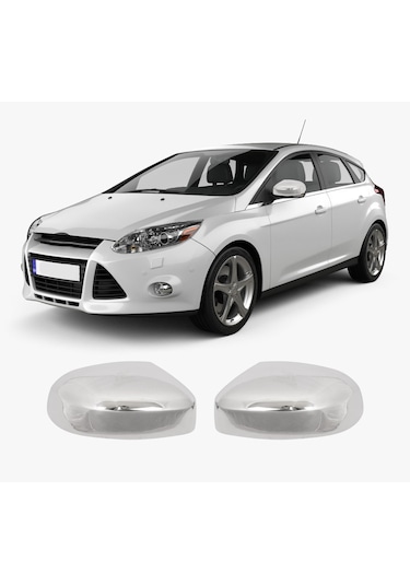 Ford Focus 3 Uyumlu 2011-2017 Krom Ayna Kapağı 2 Parça Paslanmaz  Çelik