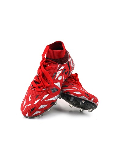 Papuç Sepeti Dgn-2303 Erkek Çocuk Çoraplı Krampon Spor Ayakkabı Kırmızı