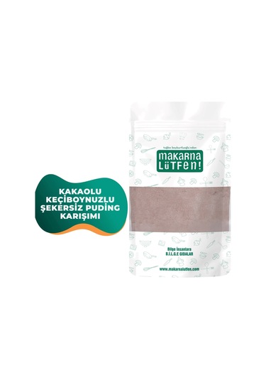 Makarna Lütfen! Kakaolu Keçiboynuzlu Şekersiz Puding Karışımı 150 G
