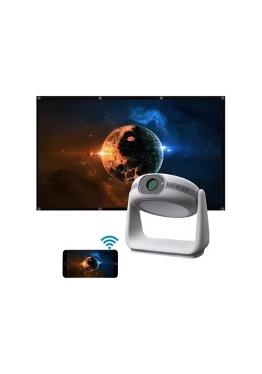 Heaven House Şarjlı Projeksiyon Cihazı Mini Projeksiyon Led Projektör Taşınabilir Projeksiyon Taşınır Projeksiyon Şarjlı Projeksiyon