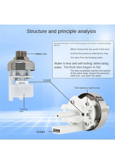 Adet Su Seviyesi Kontrol Şamandıra Vanası Su Tankı İçin 3/4 İnç Tarafı GÜMÜŞ Çok Renkli