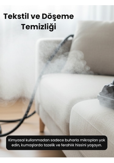 Mieco Stella 5 Bar 2000 W Çok Fonksiyonlu Buharlı Temizleyici + Ütü Başlığı + Eldiven