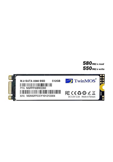 512 GB TWINMOS M.2 2280 SATA3 580/550 NGFFFGBM2280