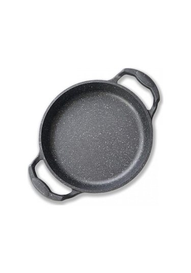 Tam Döküm Bio Granit 20 Cm Sahan 3 Mm Tava Kapsül Taban Siyah