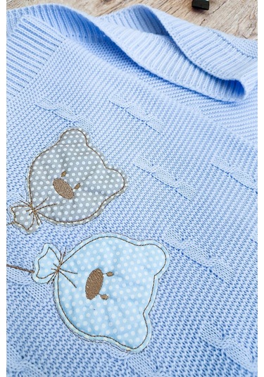 Kız Bebek Triko Mevsimlik Battaniye Stl6214 Beyaz - Fuşya