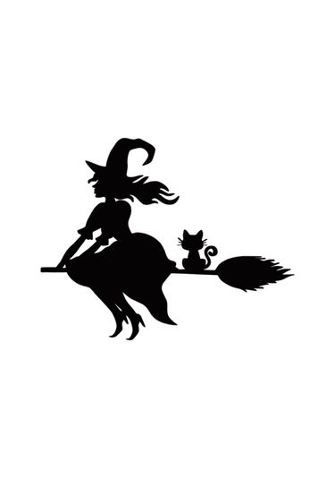 Homyl Cadı Metal Duvar Sanatı Dekoru Cadılar Bayramı Hediyesi 30cmx23,9cm