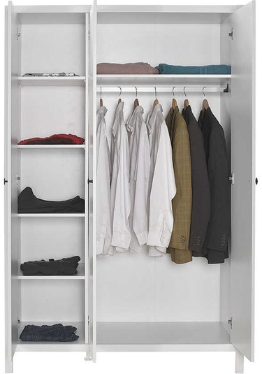 Rustik 3 Kapaklı Gardırop-mat Beyaz 125x196x54 Cm Gxyxd