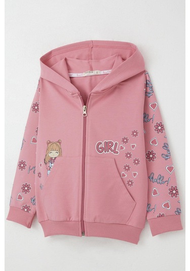 Breeze Kız Çocuk Hırka Sevimli Kız Baskılı Kolları Çiçek & Kalp Desenli 1-4 Yaş, Gülkurusu Gülkurusu Breeze Kız Çocuk Hırka Sevimli Kız Baskılı Kolları Çiçek & Kalp Desenli 1-4 Yaş, Gülkurusu Gülkurusu