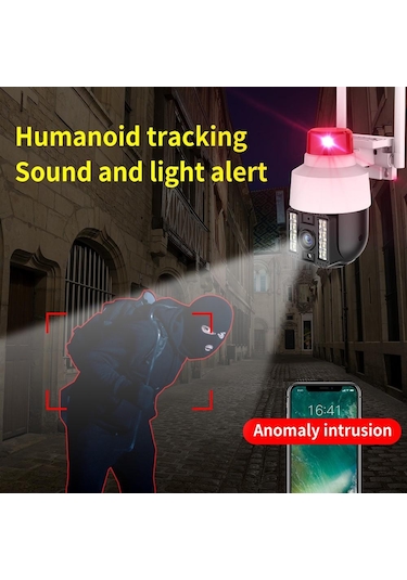 Teknomila Çakarlı 8mp 4k Speed Dome Kablosuz Dış Mekan Kamera 5x