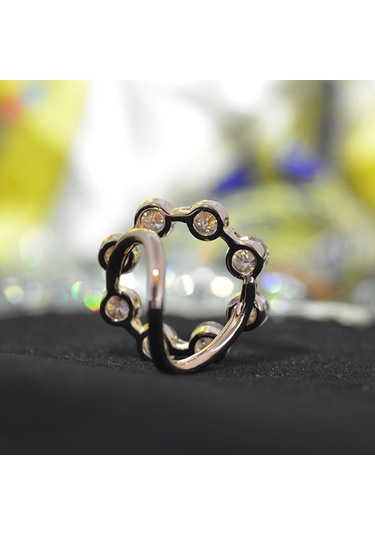 Suntek Zirkon Kristal Yüzük Moda Bayan İpek Şifon Altın-gül Çok Renkli