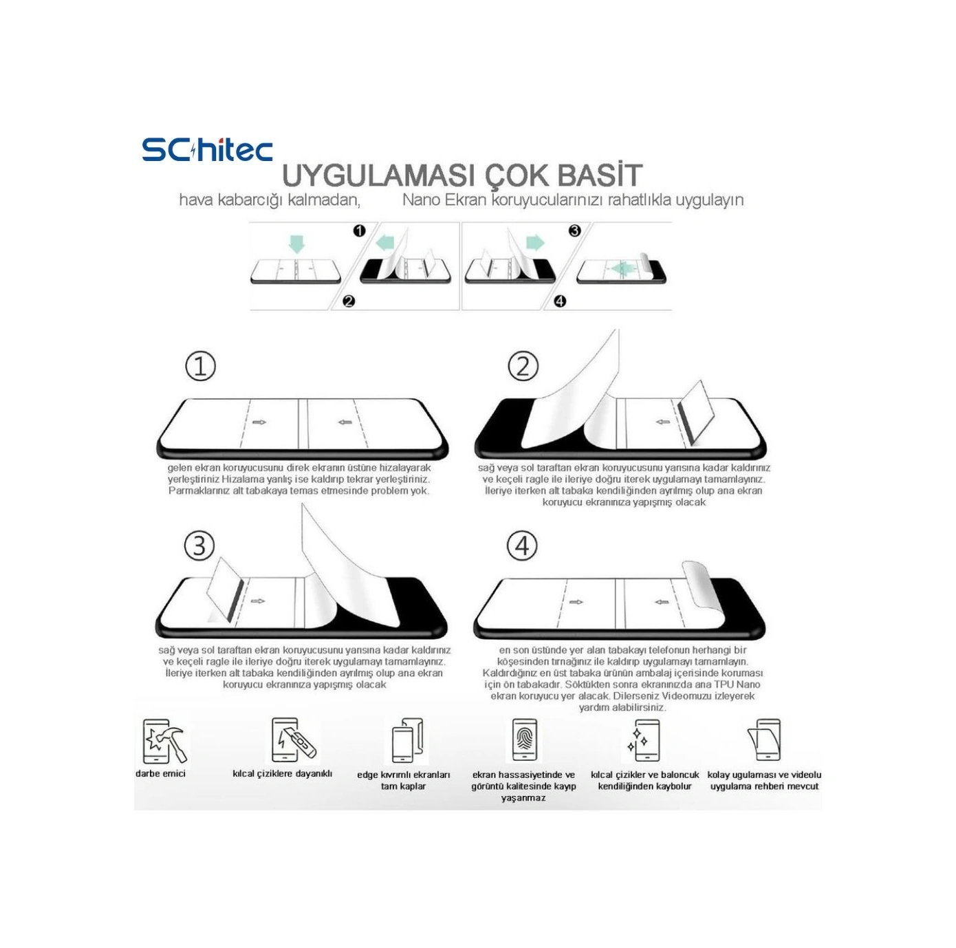 Schitec Samsung Galaxy Z Fold 7 Darbe Emici Premium Hayalet Ön Ekran Koruyucu Poliüretan Film