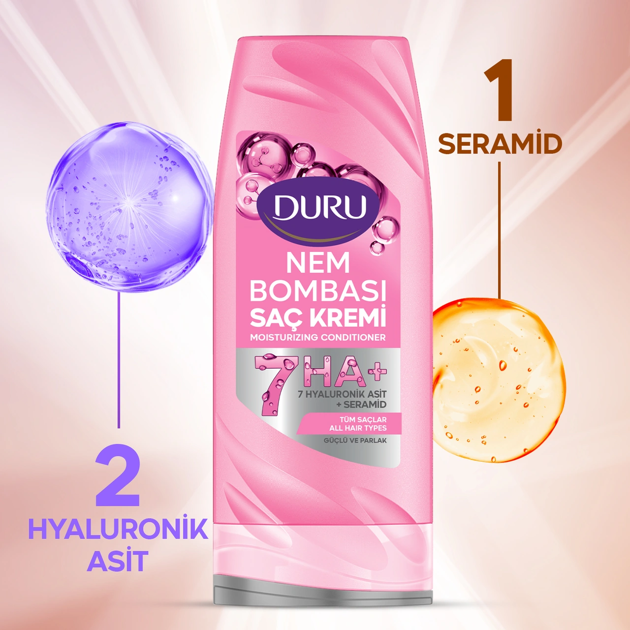 Duru Nem Bombası Tüm Saçlar İçin Saç Kremi 2x385 Ml