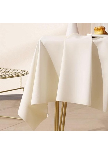 Beyaz Lüks Yüksek Dereceli Kuzu Derisi Pvc Su Geçirmez Ve Yağ Geçirmez Yıkanmaz Masa Örtüsü Dikdörtgen Ev Masa Çay Masası Ve Masa Örtüsü