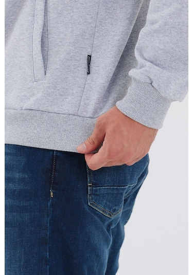 MMetalic İçi Pamuklu Fermuarlı Dik Paça Yan Cepli Erkek Gri Hırka 001