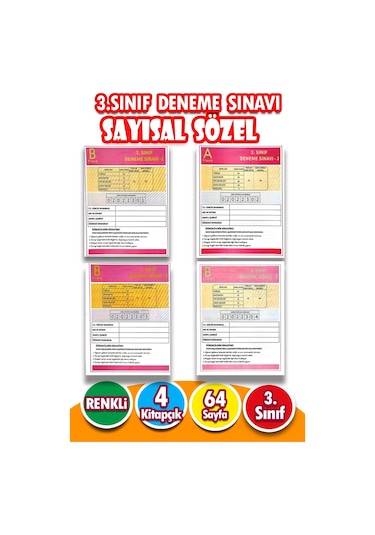 3.sınıf Deneme Sınavı - 4 Kitapcık