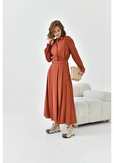 Ftz Women Kadın Modal Etekli Takım Kiremit 30714-kiremit Kiremit