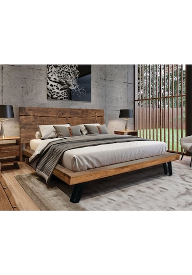 Masifart_Mobilya Masifart Kırlangıç Ahşap Karyola Klasik Çift Kişilik Masif Yatak