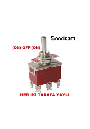 Mr-160s Toggle Sw. Büyük Boy On -off- On 6 Bacaklı Vidalı İki Tarafada Yaylı Swıon 15a