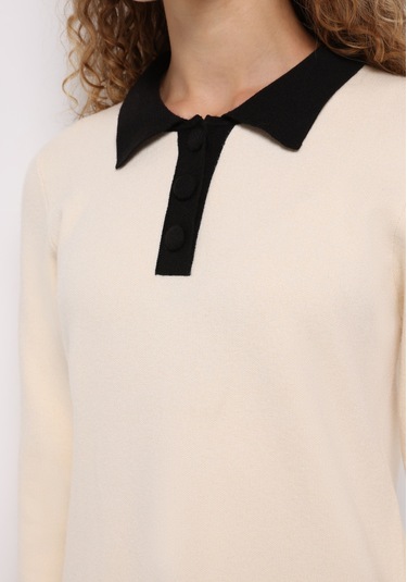 Colins Regular Fit Düz Kadın Ekru ¾ Kol Elbise Cl1076182 Q1.v1 Ecr Ekru Colins Regular Fit Düz Kadın Ekru ¾ Kol Elbise Cl1076182 Q1.v1 Ecr Ekru