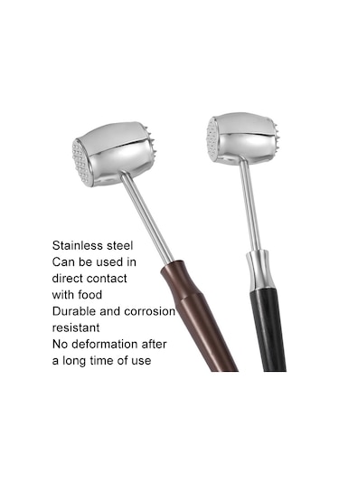 Cbtx 304 Paslanmaz Çelik Sığır Çekiç Kalınlaşmış Katı Tokmağı Mutfak Çift Taraflı Et Gevşek, Sap: Alüminyum