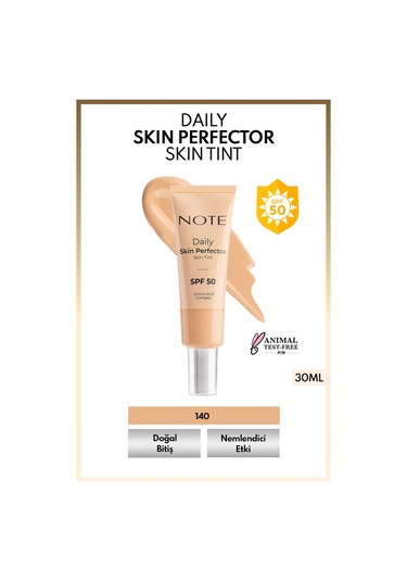 Note Cosmetics Daily Skin Perfector Skin Tint Spf 50 Ton Eşitleyici Doğal Bitişli Renkli Nemlendirici - 140