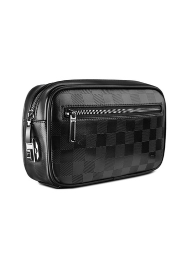 Wiwu Phantom Serisi Numerik Kilitli Yandan Fermuarlı Taşınabilir Mobil Aksesuar Çantası Siyah Siyah