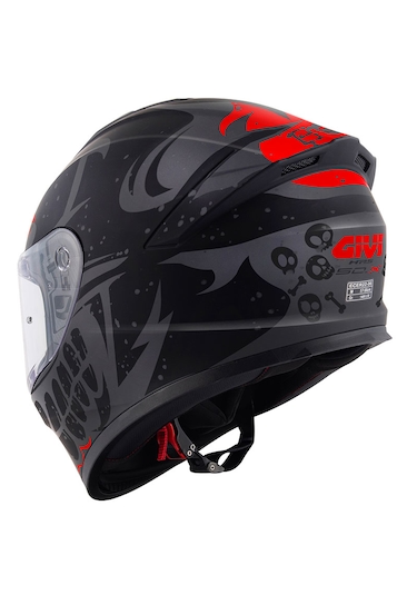 Givi 50.x Bones Motosiklet Kaskı Mat Siyah - Kırmızı