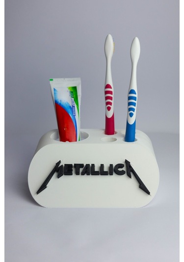 Metallica - Dekoratif Diş Fırçalık Beyaz