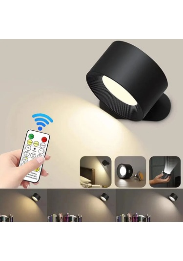 Yunboo Usb Şarjlı Led Duvar Lambası, Manyetik Taşınabilir, Dokunmatik Ve Uzaktan Kumandalı, 3 Işık Tonu, 3 Parlaklık Seviyesi, 360 Dönebilen Yatak Odası/dolap Aydınlatması Diğer