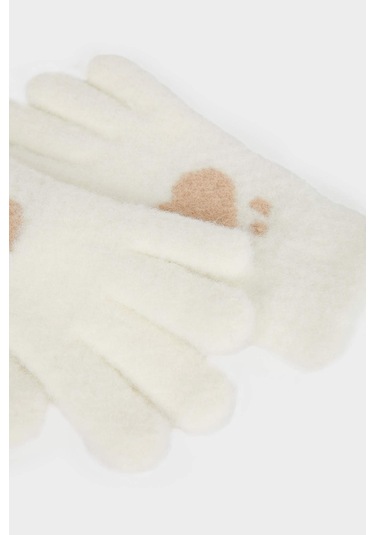 Defacto Kız Çocuk Triko Eldiven C8148a825wnwt1 Beyaz