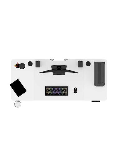 Adore Gaming Maestro-x Yükseklik Ayarlı Oyuncu Masası - Beyaz 140x72-117x60 Cm Beyaz
