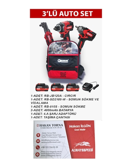 -arm-somun Sıkma + Cırcır + Vidalama Somun Sökme Kombo Set