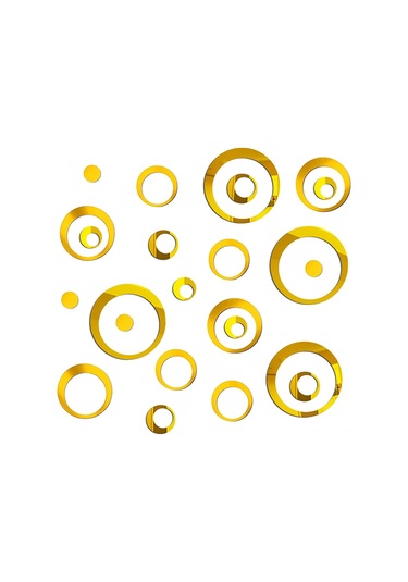 Hombey Gümüş Altın Akrilik Ayna Dekoratif Duvar Sticker, Uv Baskılı Mat Vernikli Duvar Dekoru