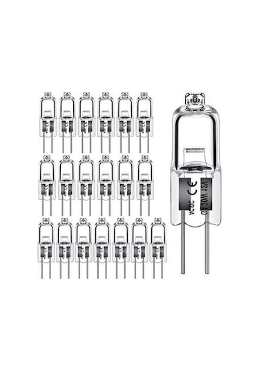 Diğer 20 Adet G4 Halojen Ampul, 20w 12v, Şeffaf Kapsül, Sıcak Beyaz Ev Aydınlatma