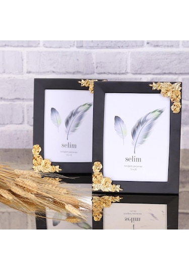 Selim Dekor Rosengard 13x18 Çerçeve Siyah-altın