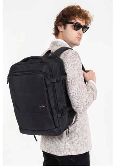 Çantachım Laptop Sırt Çantası 15.6 Inç Tam Körüklü Usb Bölmeli Siyah