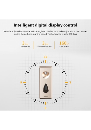 Novahub 300ml Otomatik Oda Kokusu Makinesi - Duvara Montajlı, Banyo/otel/ofis İçin Sessiz Ve Şık Koku Dağıtıcı