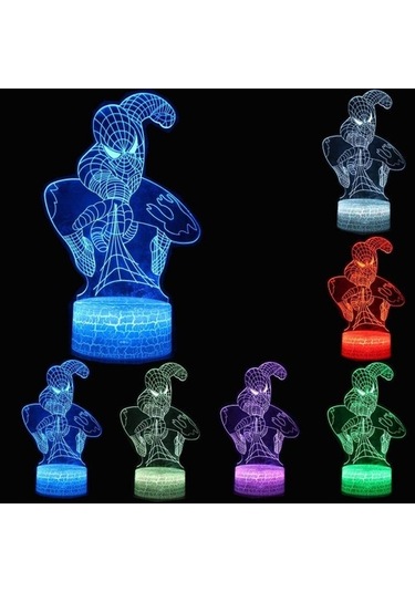 Wealthglow 3d Gece Lambası Dokunmatik Masa Lambası Süper Kahraman Sgp594 Siyah