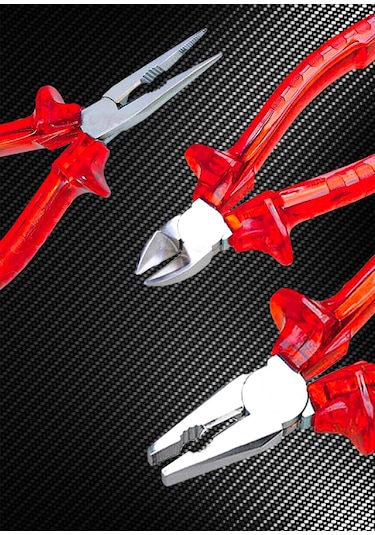 PROXTECH Yüksek Kalite Kırmızı Şeffaf Pense Kargaburun Yankeski